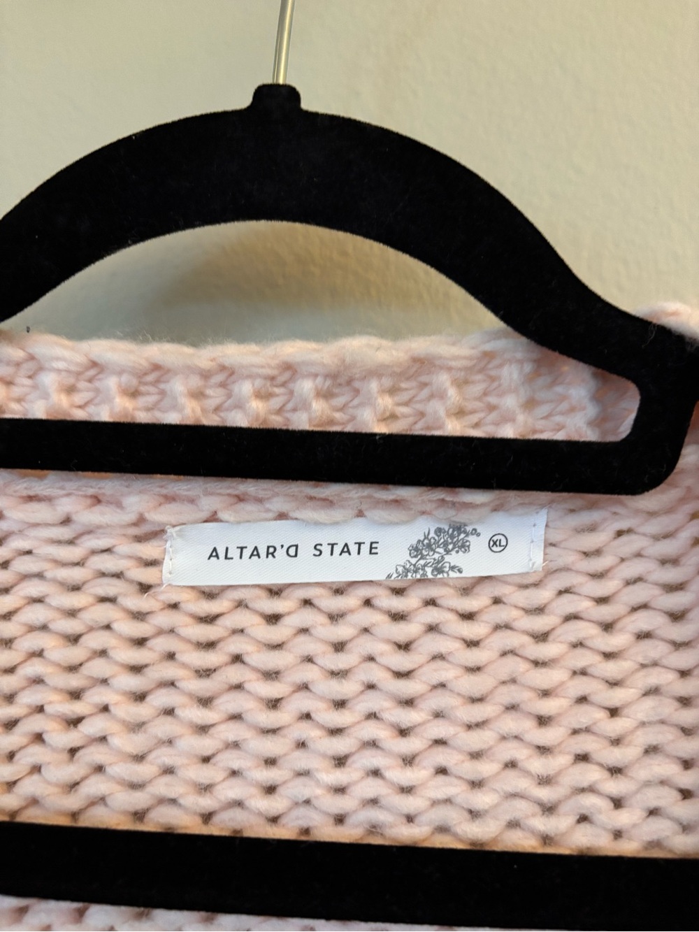 Altar'd State Pink Daisy Embroidered Open-Front Cardigan - Picture 2 of 3